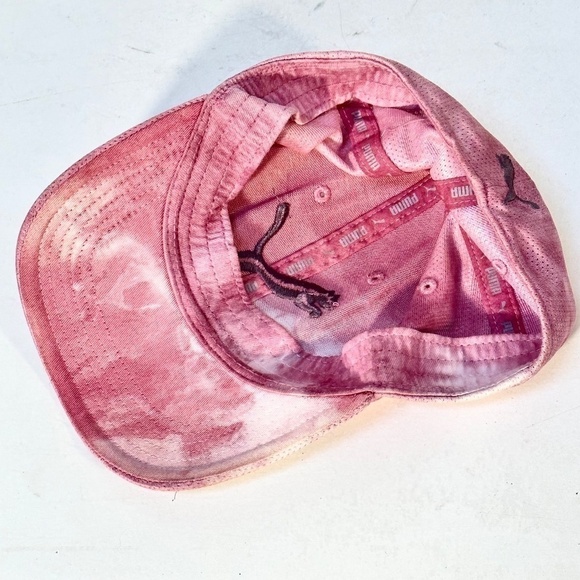 PUMA Pink White Athletic Adjustable Tie Dye Sport Cap Hat - Picture 3 of 9